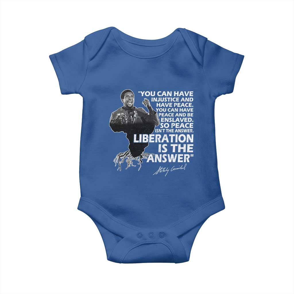 Stokely Carmichael Quote Baby Onesie You Can Have Injustice And Have Peace And Be Enslaved Black History Month