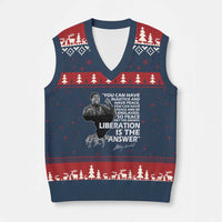 Stokely Carmichael Quote V-Neck Knit Sweater Vest You Can Have Injustice And Have Peace And Be Enslaved Black History Month