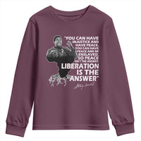 Stokely Carmichael Quote Youth Sweatshirt You Can Have Injustice And Have Peace And Be Enslaved Black History Month