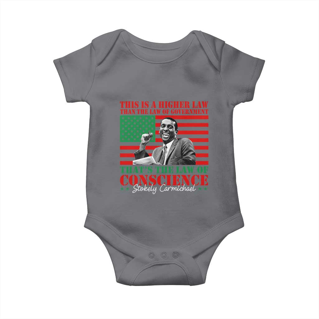 Stokely Carmichael Baby Onesie That's The Law Of Conscience American Flag