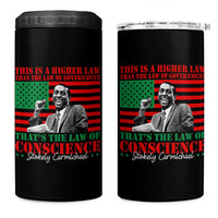 Stokely Carmichael 4 in 1 Can Cooler Tumbler That's The Law Of Conscience American Flag