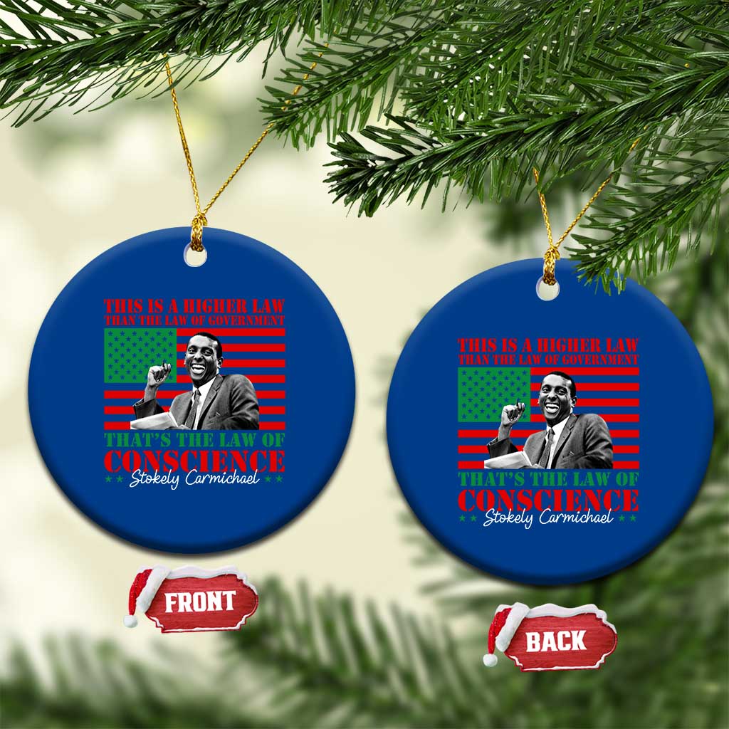 Stokely Carmichael Ceramic Ornament That's The Law Of Conscience American Flag