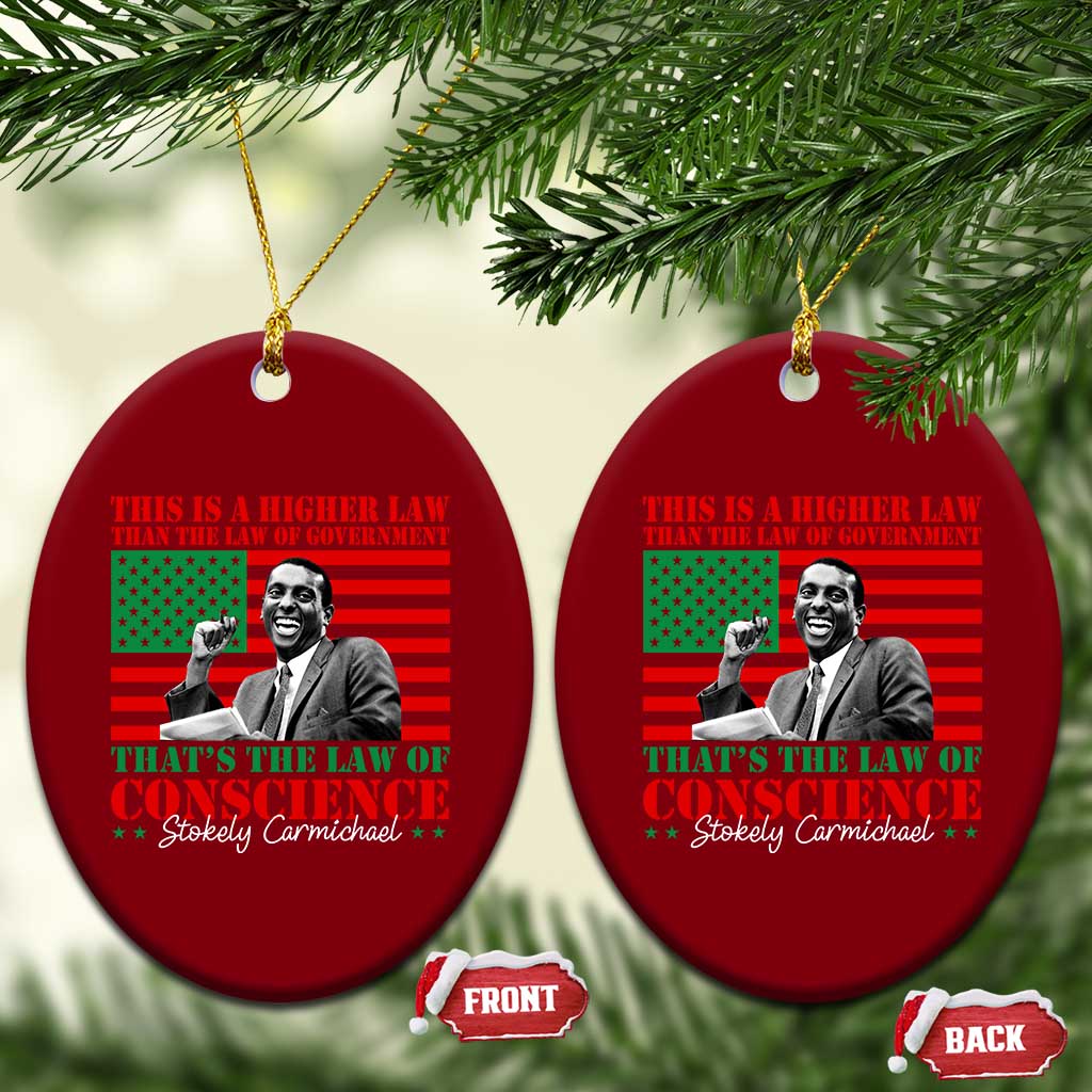 Stokely Carmichael Ceramic Ornament That's The Law Of Conscience American Flag
