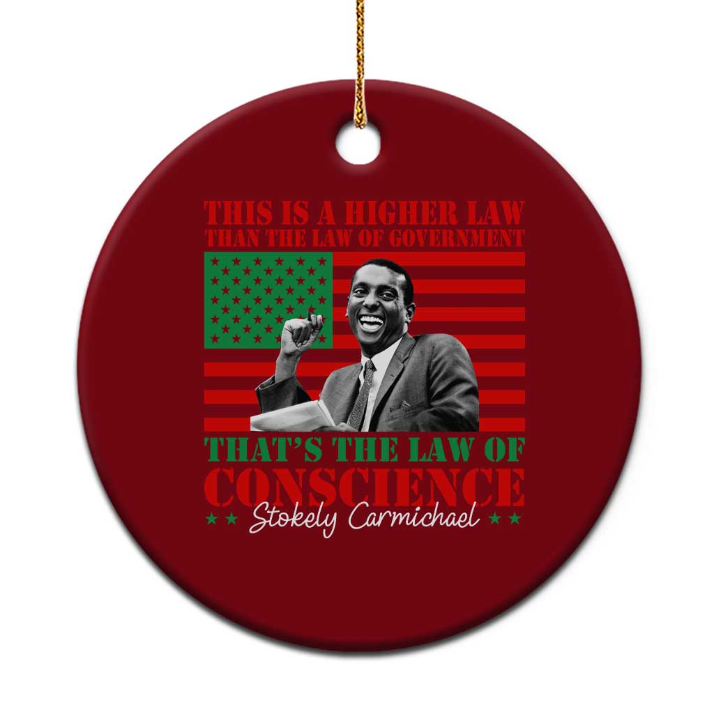 Stokely Carmichael Ceramic Ornament That's The Law Of Conscience American Flag