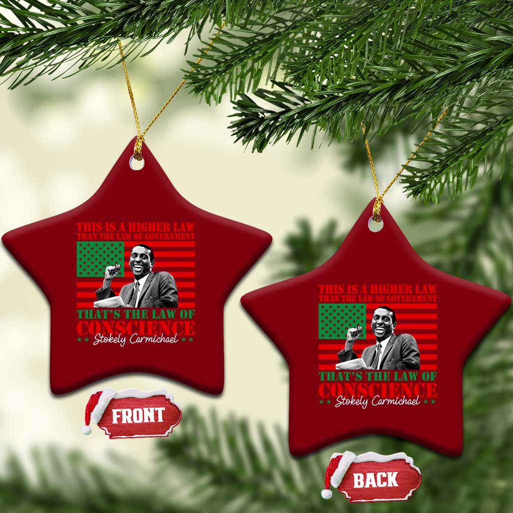 Stokely Carmichael Ceramic Ornament That's The Law Of Conscience American Flag