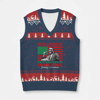 Stokely Carmichael V-Neck Knit Sweater Vest That's The Law Of Conscience American Flag