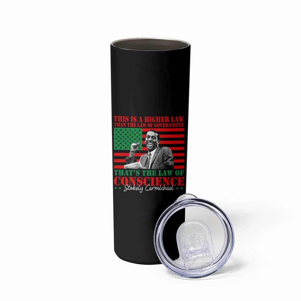 Stokely Carmichael Skinny Tumbler That's The Law Of Conscience American Flag