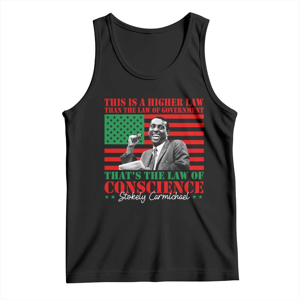 Stokely Carmichael Tank Top That's The Law Of Conscience American Flag