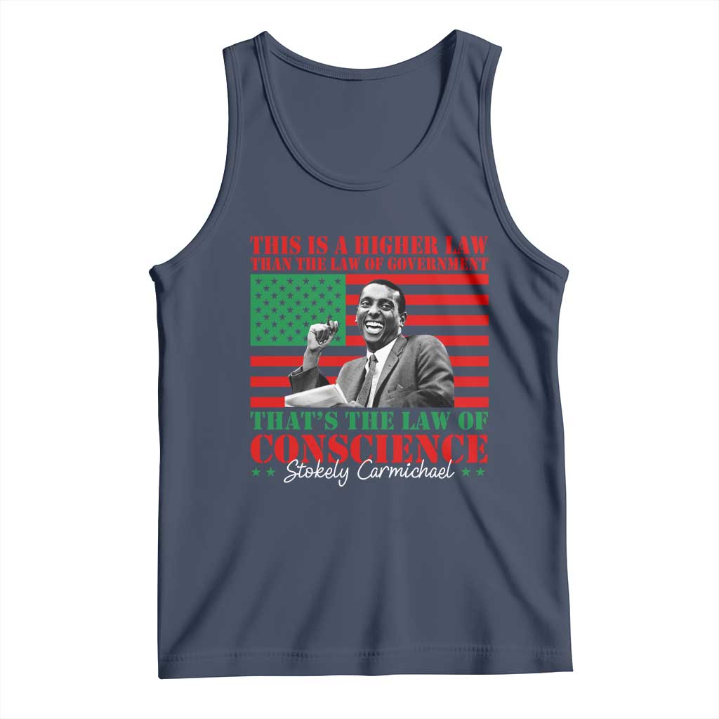 Stokely Carmichael Tank Top That's The Law Of Conscience American Flag