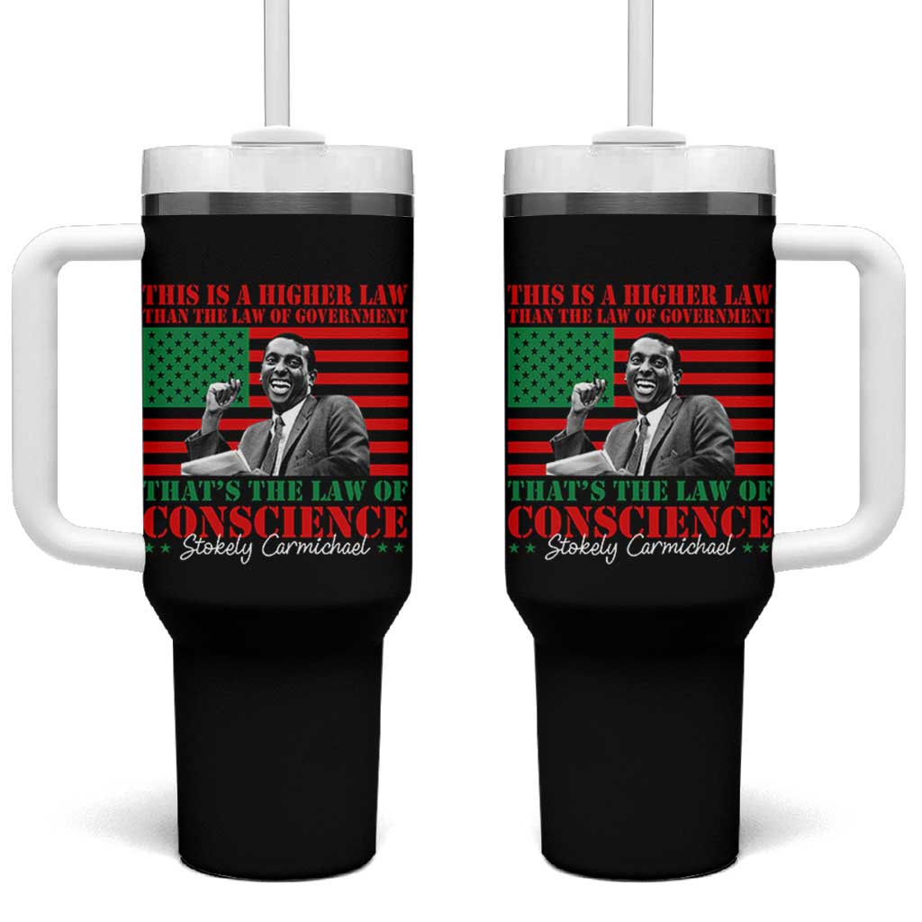 Stokely Carmichael Tumbler With Handle That's The Law Of Conscience American Flag