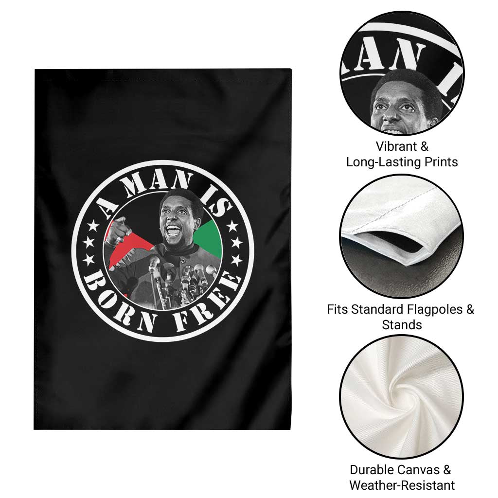 Stokely Carmichael Garden Flag A Man Is Born Free Kwame Ture Civil Rights Leader