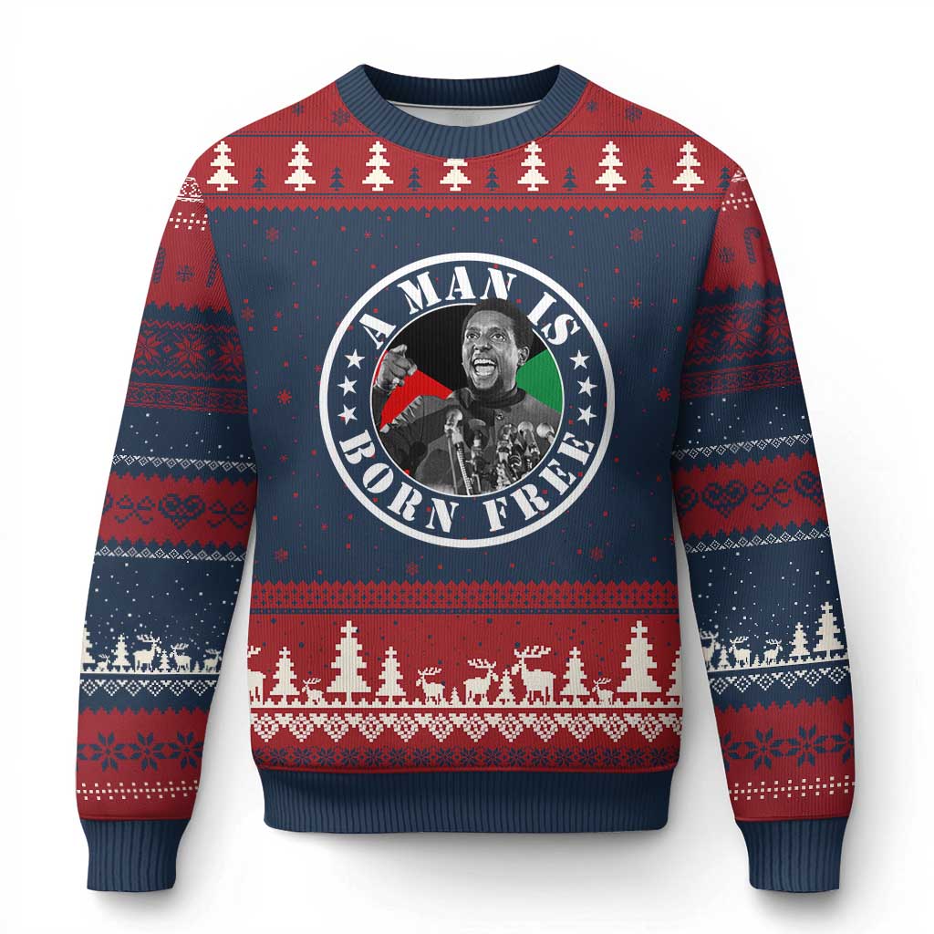 Stokely Carmichael Ugly Christmas Sweater A Man Is Born Free Kwame Ture Civil Rights Leader