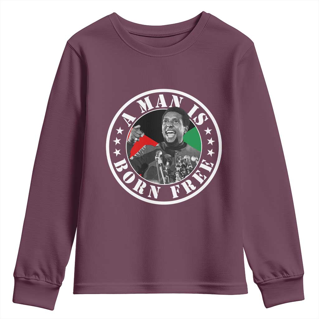 Stokely Carmichael Youth Sweatshirt A Man Is Born Free Kwame Ture Civil Rights Leader