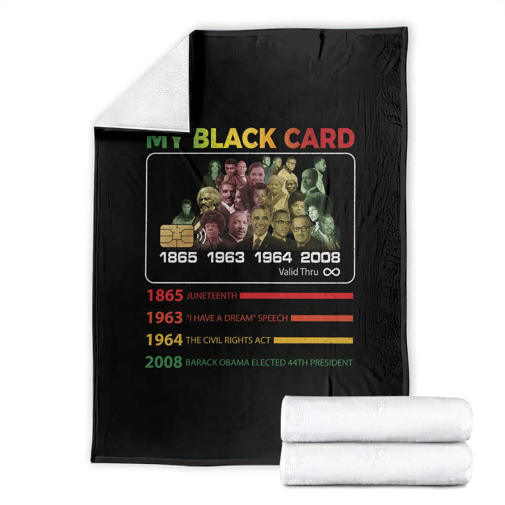 Black History Throw Blanket My Black Card Greatest African American Leaders