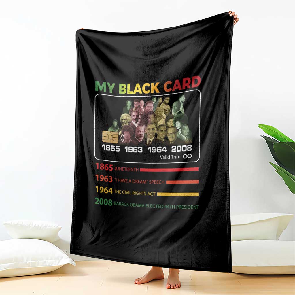 Black History Throw Blanket My Black Card Greatest African American Leaders