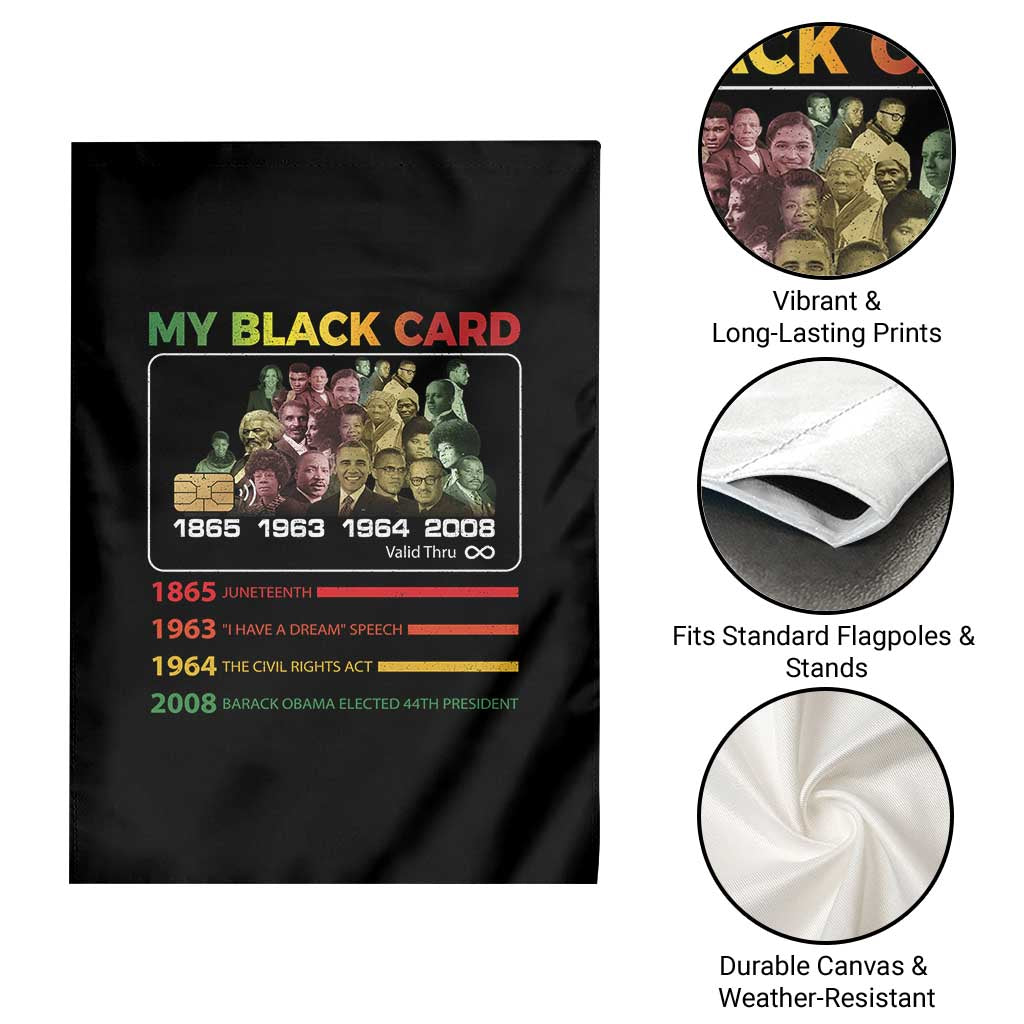 Black History Garden Flag My Black Card Greatest African American Leaders