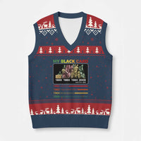 Black History V-Neck Knit Sweater Vest My Black Card Greatest African American Leaders