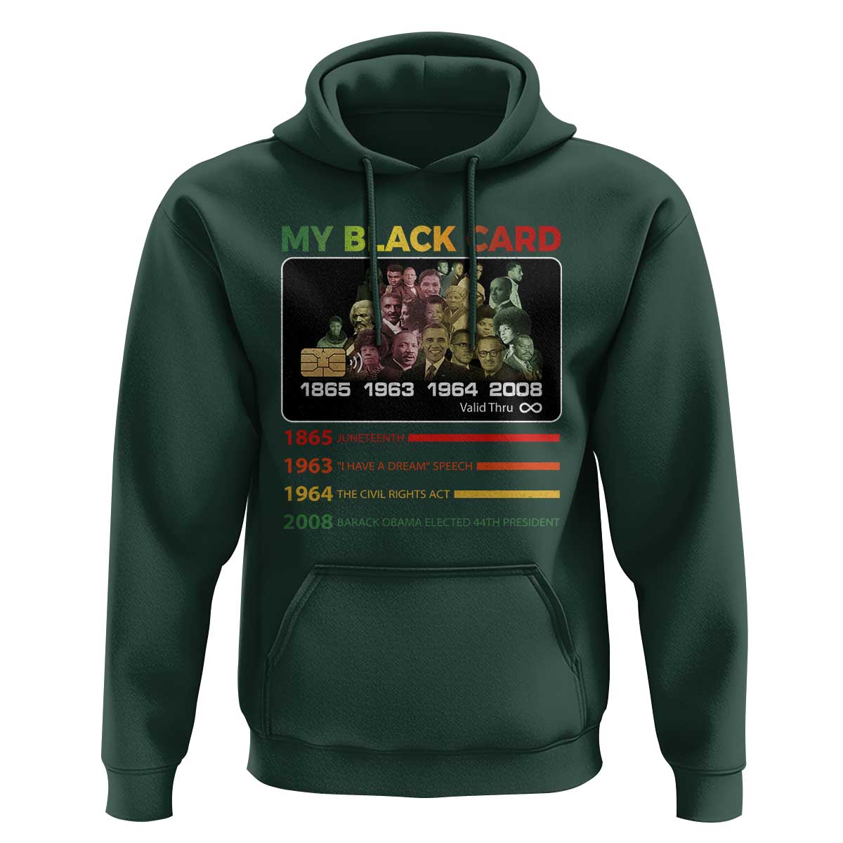 Black History Hoodie My Black Card Greatest African American Leaders