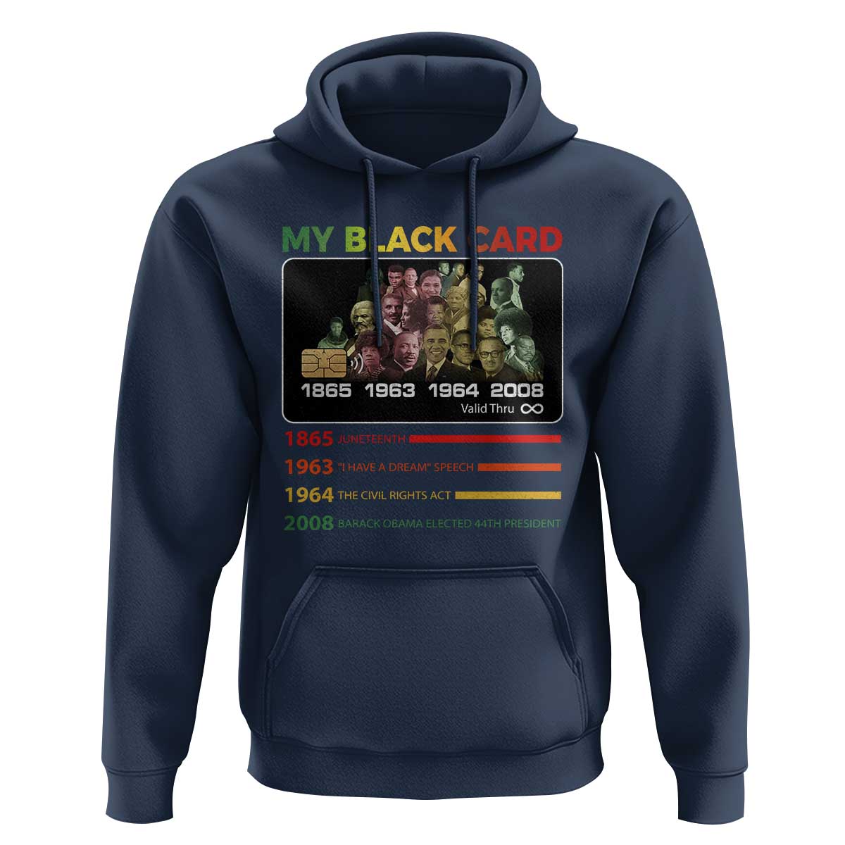 Black History Hoodie My Black Card Greatest African American Leaders