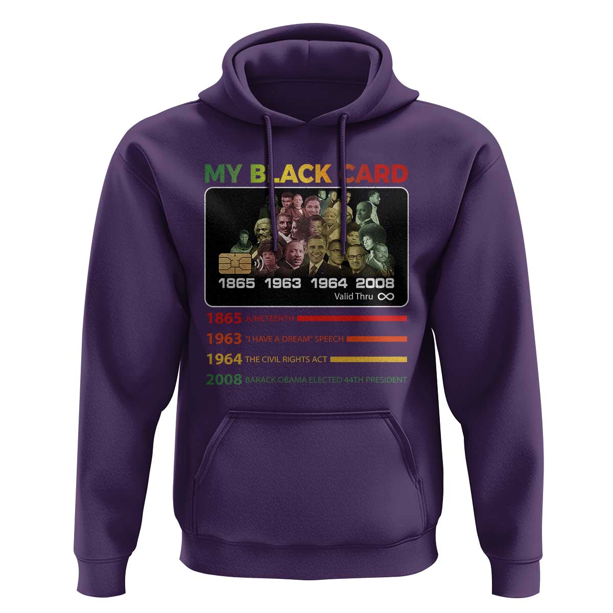 Black History Hoodie My Black Card Greatest African American Leaders