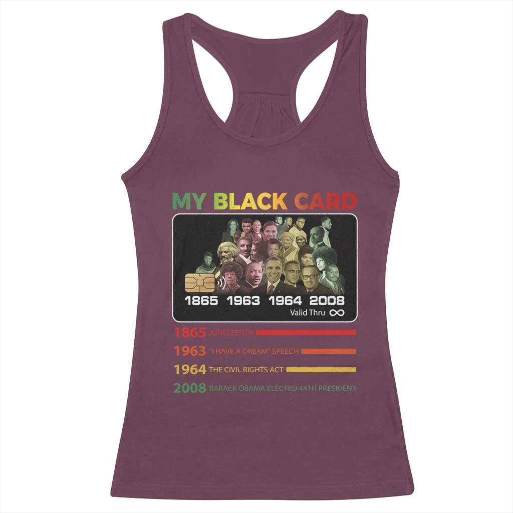 Black History Racerback Tank Top My Black Card Greatest African American Leaders