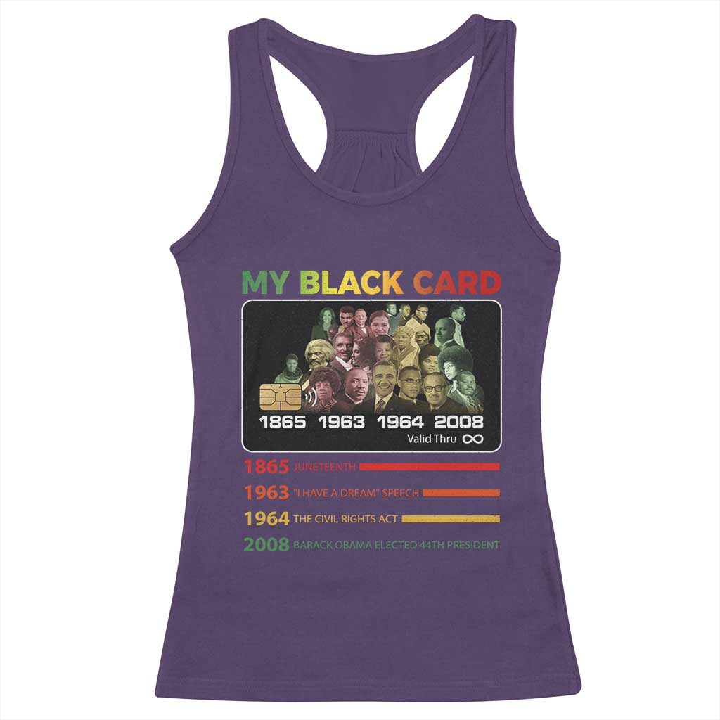 Black History Racerback Tank Top My Black Card Greatest African American Leaders