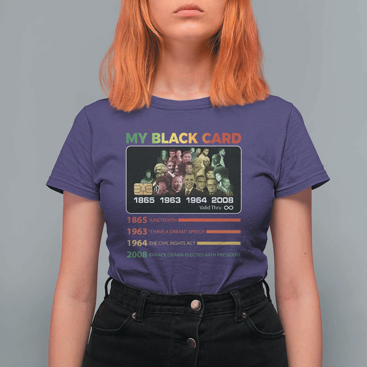 Black History T Shirt For Women My Black Card Greatest African American Leaders