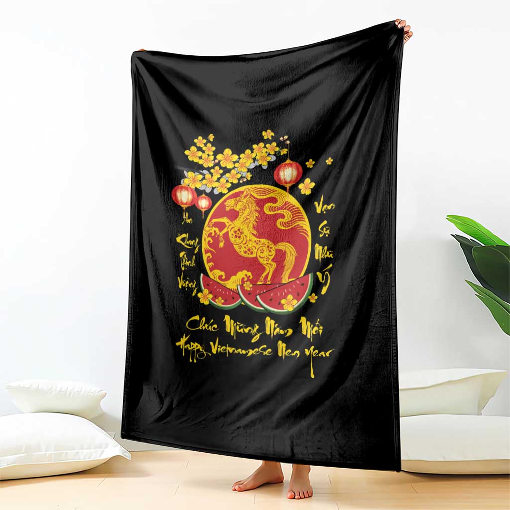 Vietnamese Lunar New Year 2026 Throw Blanket Chuc Mung Nam Moi Tet Holiday Horse Zodiac