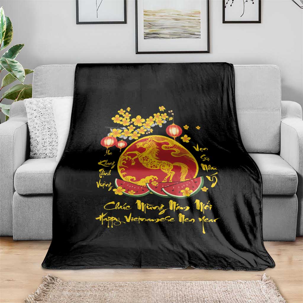 Vietnamese Lunar New Year 2026 Throw Blanket Chuc Mung Nam Moi Tet Holiday Horse Zodiac