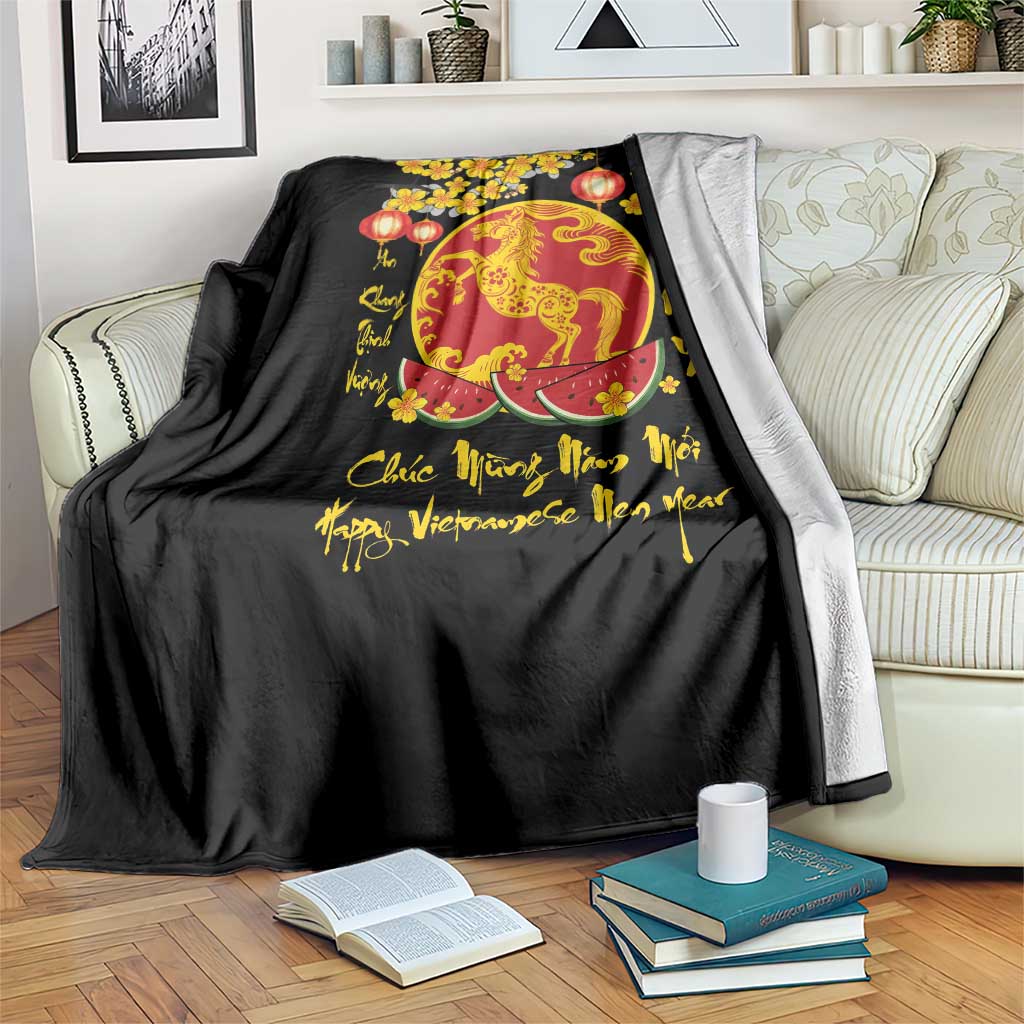Vietnamese Lunar New Year 2026 Throw Blanket Chuc Mung Nam Moi Tet Holiday Horse Zodiac