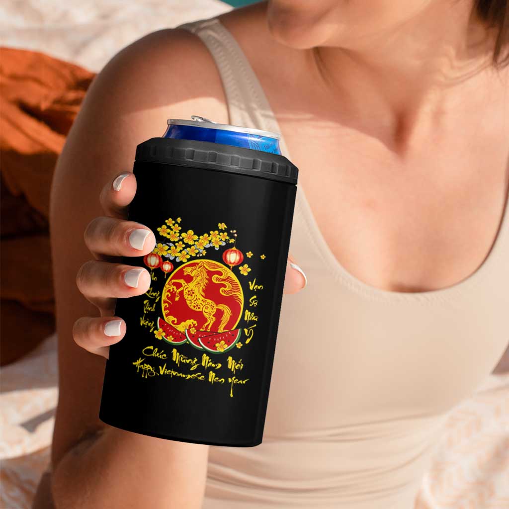 Vietnamese Lunar New Year 2026 4 in 1 Can Cooler Tumbler Chuc Mung Nam Moi Tet Holiday Horse Zodiac