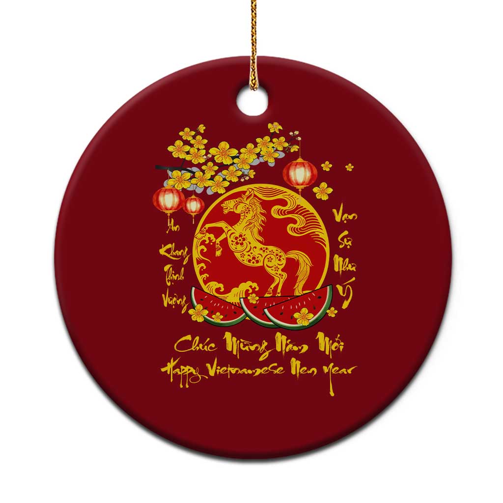 Vietnamese Lunar New Year 2026 Ceramic Ornament Chuc Mung Nam Moi Tet Holiday Horse Zodiac