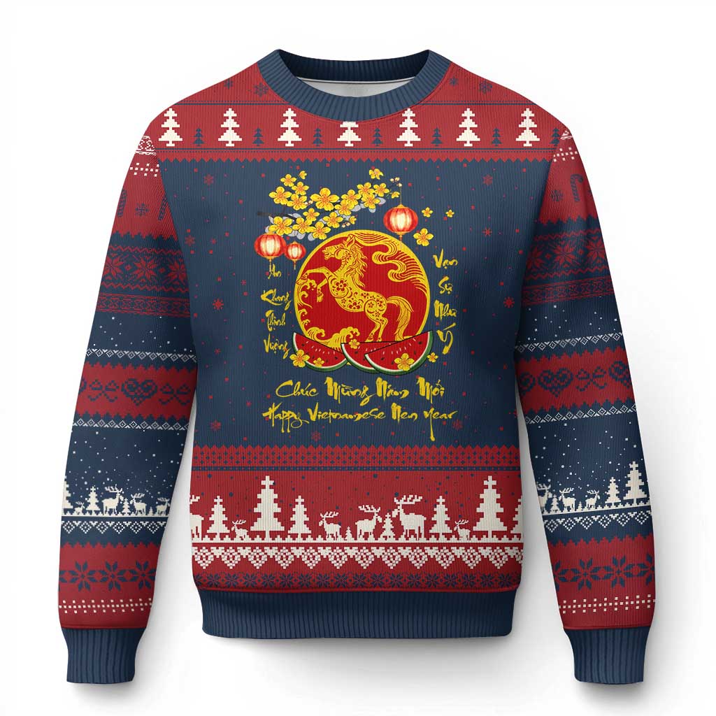 Vietnamese Lunar New Year 2026 Ugly Christmas Sweater Chuc Mung Nam Moi Tet Holiday Horse Zodiac