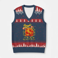 Vietnamese Lunar New Year 2026 V-Neck Knit Sweater Vest Chuc Mung Nam Moi Tet Holiday Horse Zodiac
