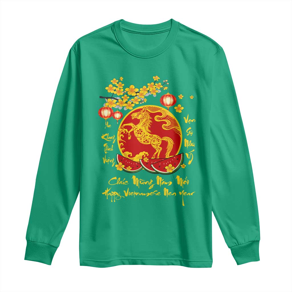 Vietnamese Lunar New Year 2026 Long Sleeve Shirt Chuc Mung Nam Moi Tet Holiday Horse Zodiac