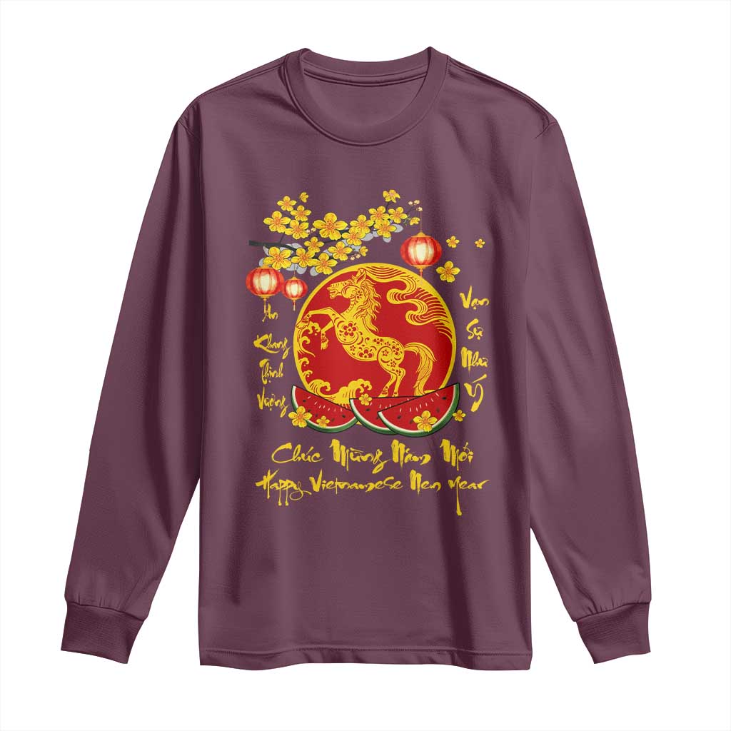 Vietnamese Lunar New Year 2026 Long Sleeve Shirt Chuc Mung Nam Moi Tet Holiday Horse Zodiac