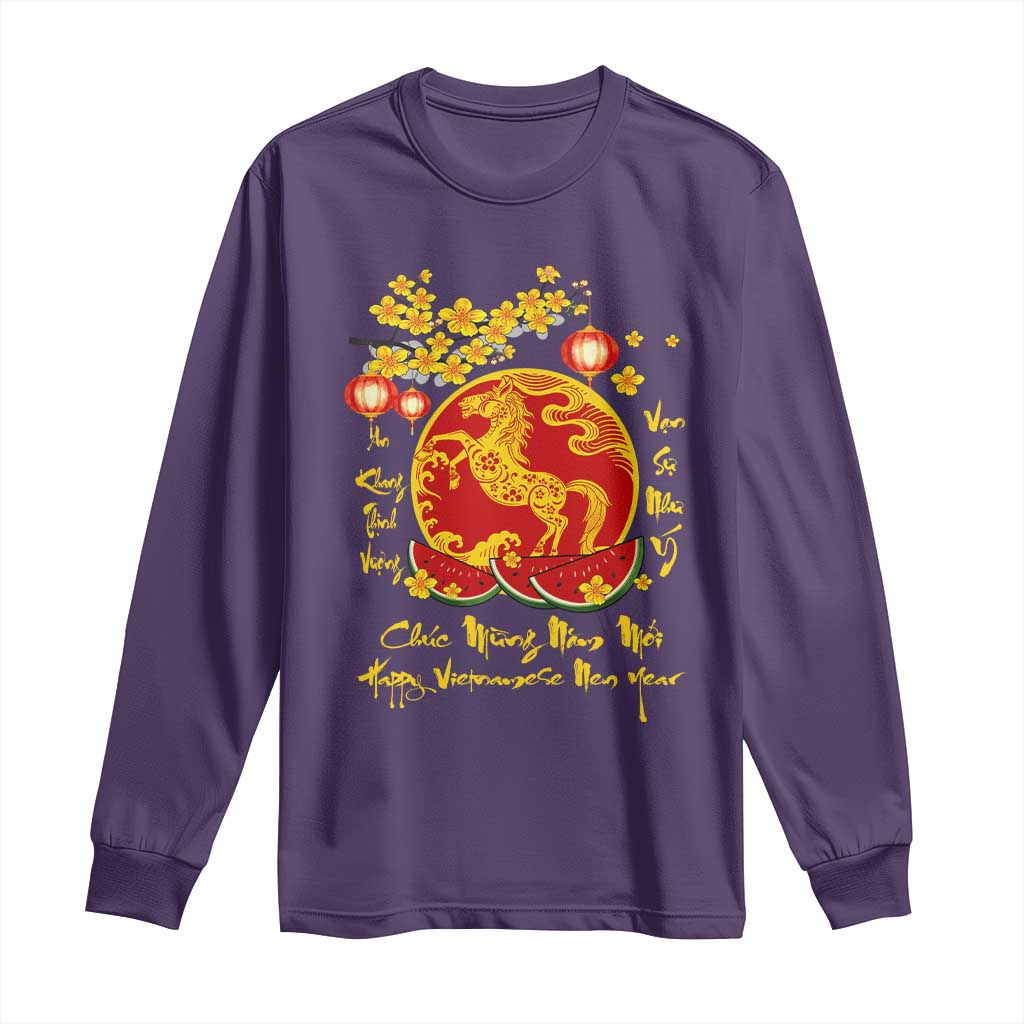 Vietnamese Lunar New Year 2026 Long Sleeve Shirt Chuc Mung Nam Moi Tet Holiday Horse Zodiac