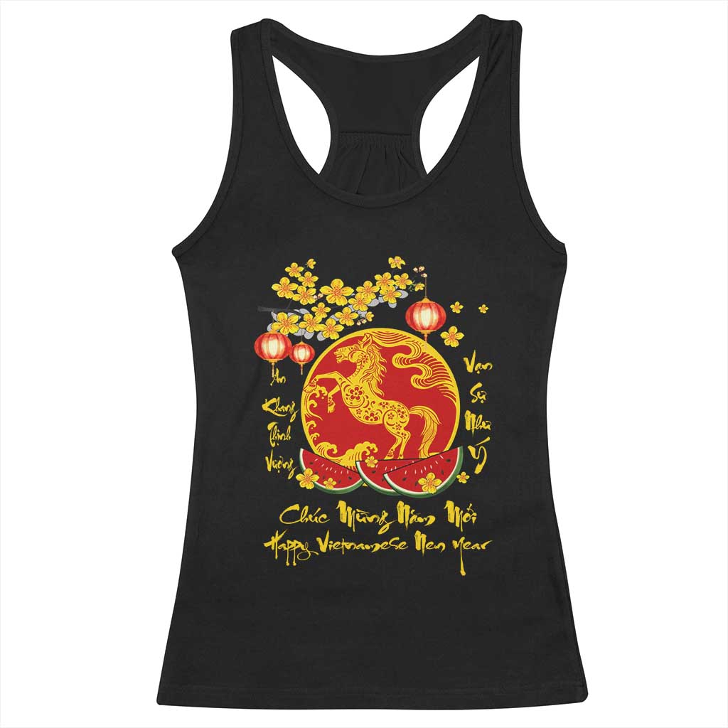 Vietnamese Lunar New Year 2026 Racerback Tank Top Chuc Mung Nam Moi Tet Holiday Horse Zodiac