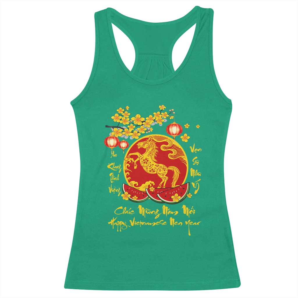 Vietnamese Lunar New Year 2026 Racerback Tank Top Chuc Mung Nam Moi Tet Holiday Horse Zodiac