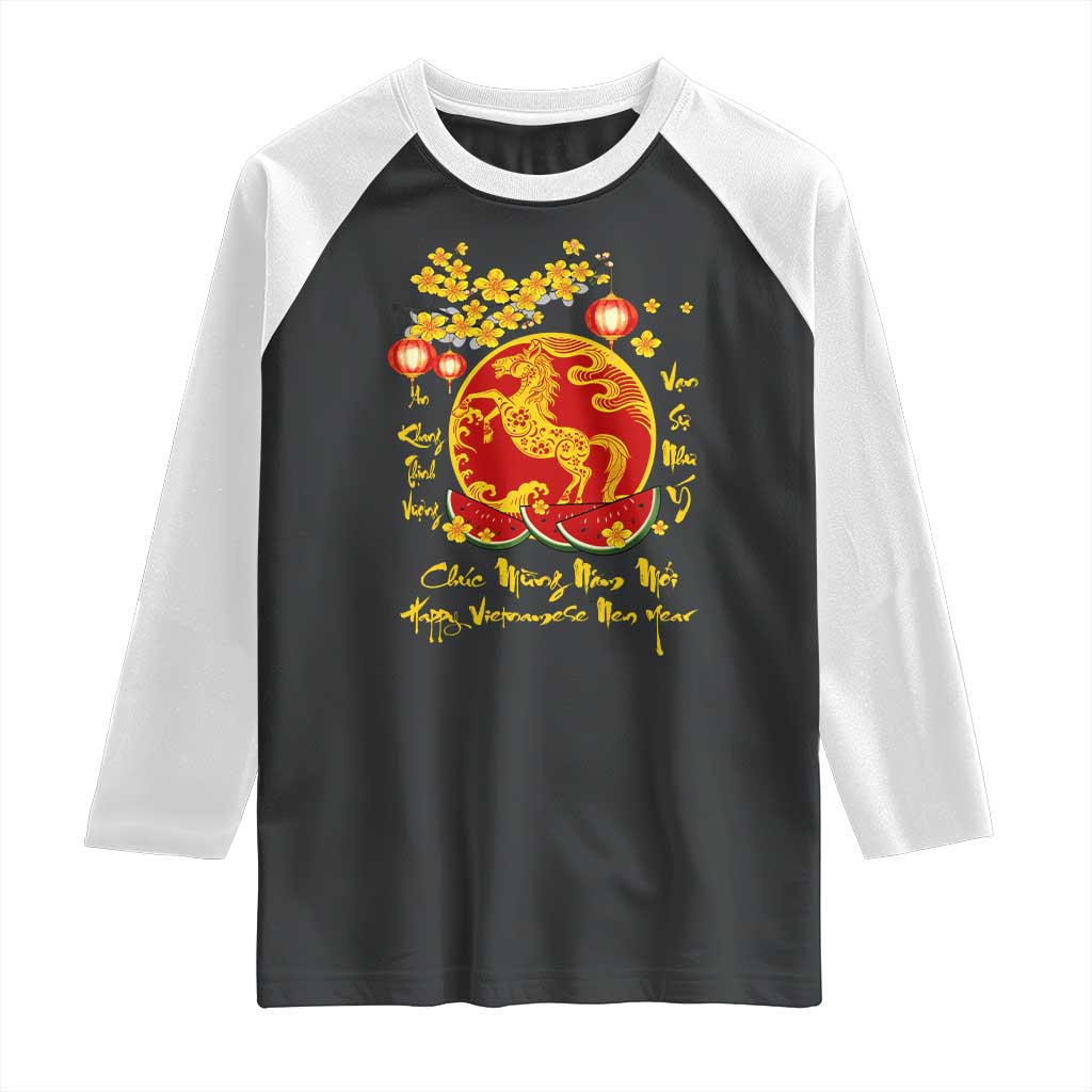Vietnamese Lunar New Year 2026 Raglan Shirt Chuc Mung Nam Moi Tet Holiday Horse Zodiac