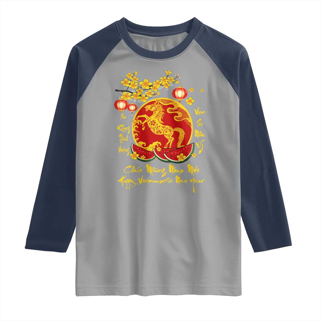 Vietnamese Lunar New Year 2026 Raglan Shirt Chuc Mung Nam Moi Tet Holiday Horse Zodiac