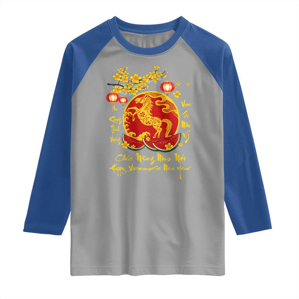 Vietnamese Lunar New Year 2026 Raglan Shirt Chuc Mung Nam Moi Tet Holiday Horse Zodiac