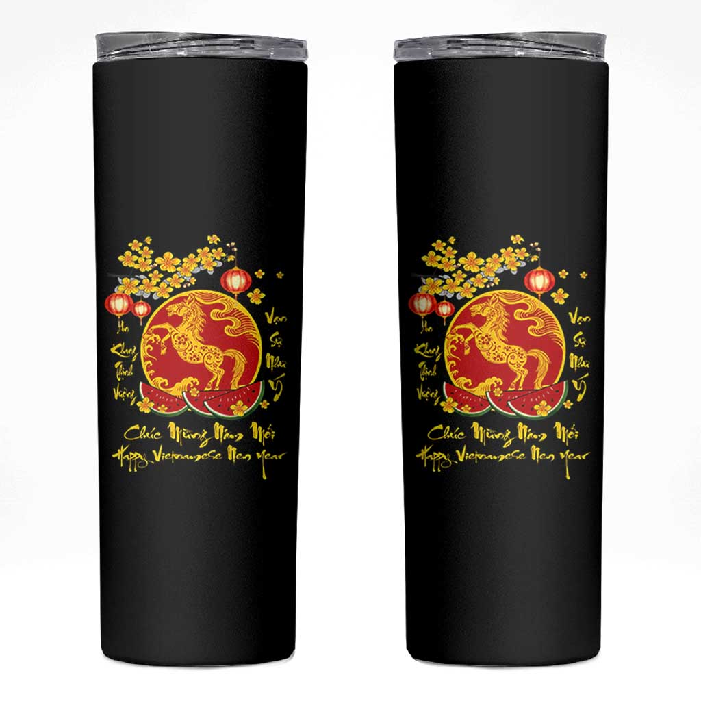 Vietnamese Lunar New Year 2026 Skinny Tumbler Chuc Mung Nam Moi Tet Holiday Horse Zodiac