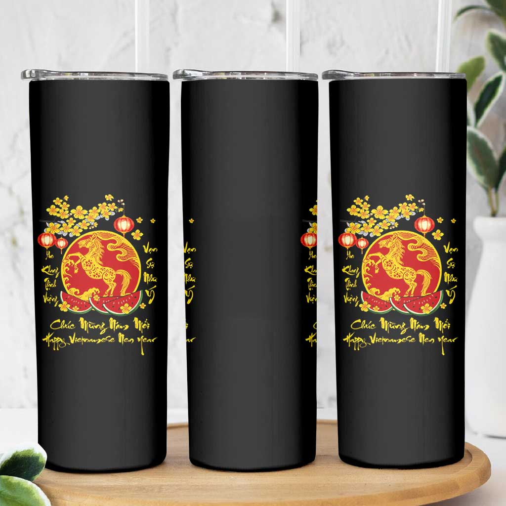 Vietnamese Lunar New Year 2026 Skinny Tumbler Chuc Mung Nam Moi Tet Holiday Horse Zodiac