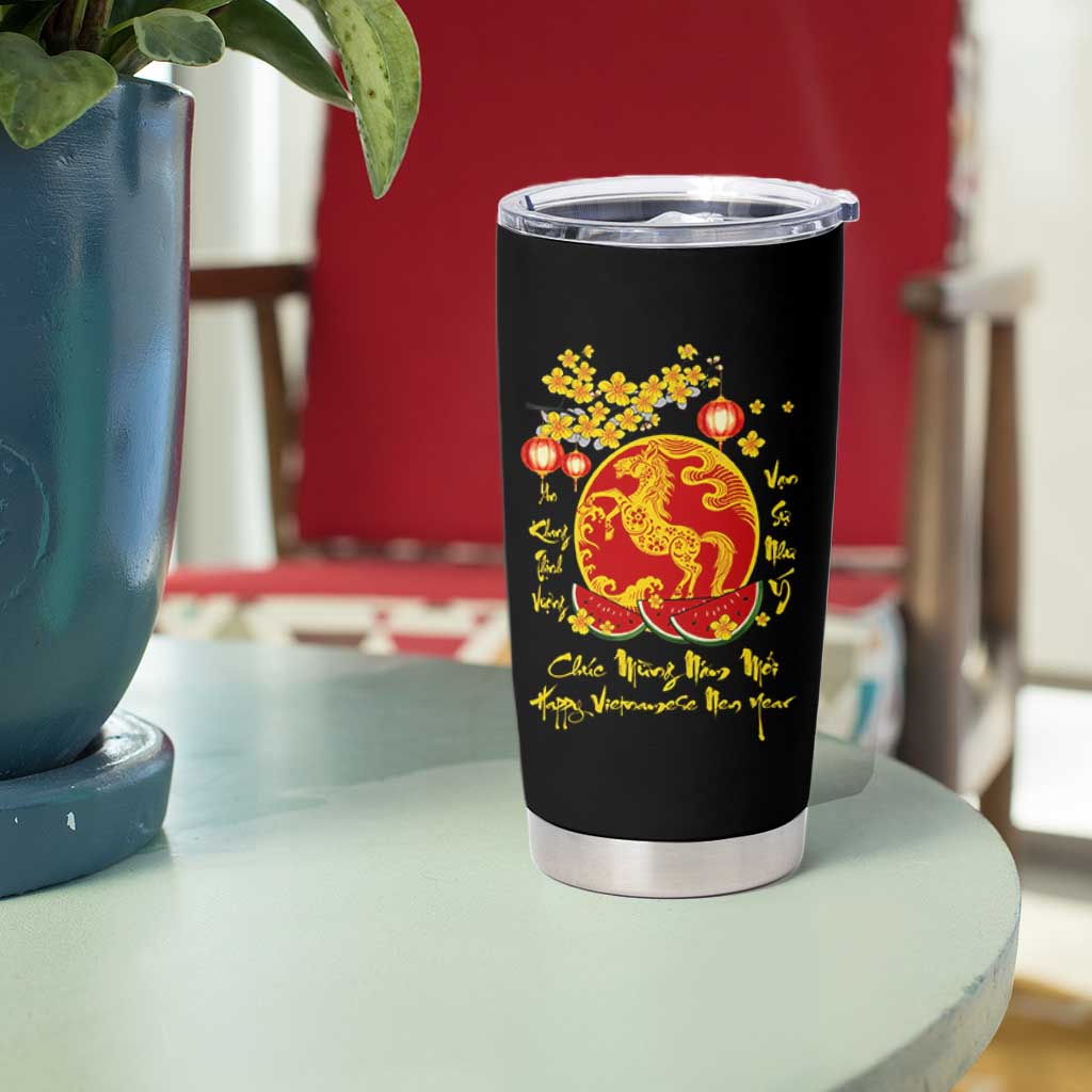 Vietnamese Lunar New Year 2026 Tumbler Cup Chuc Mung Nam Moi Tet Holiday Horse Zodiac