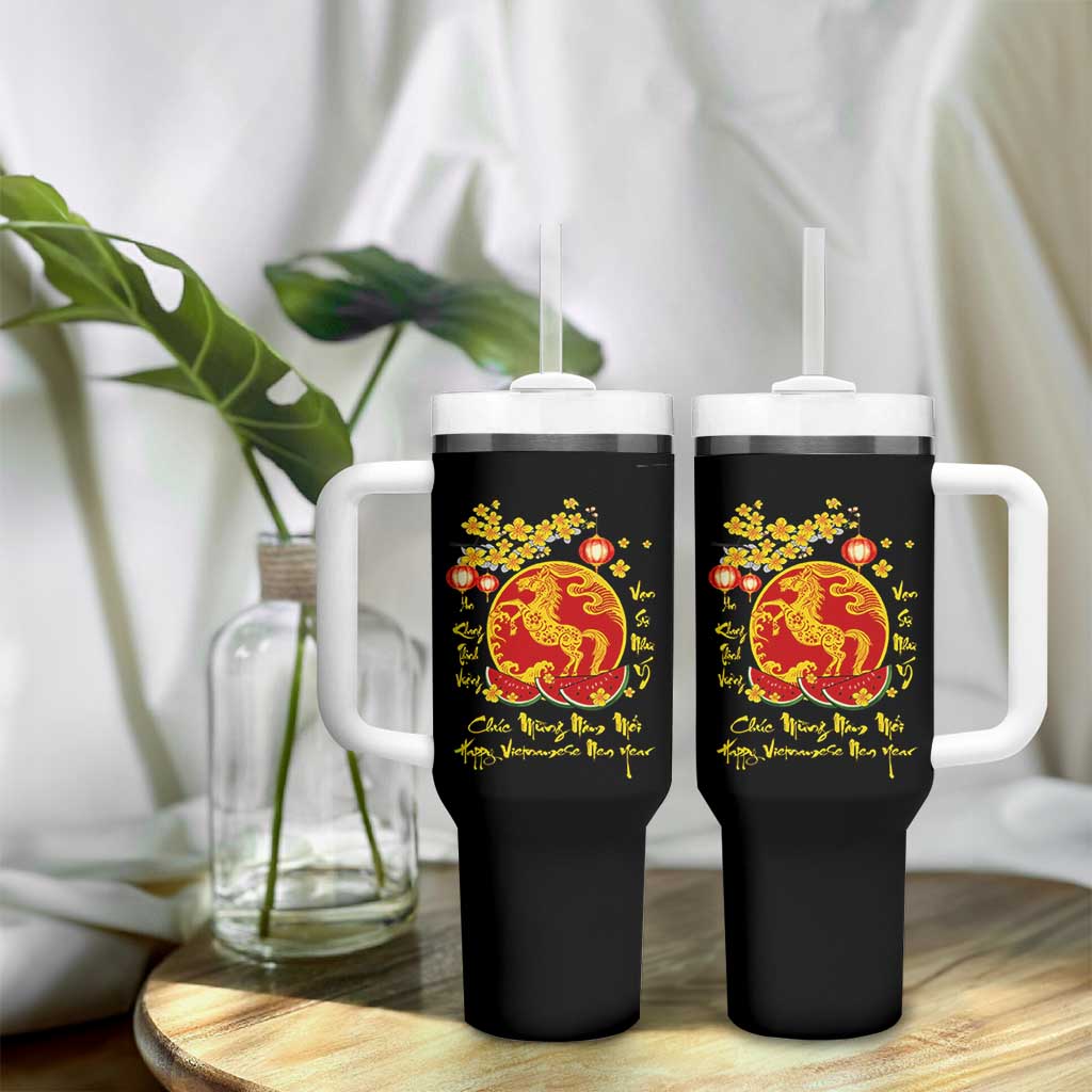 Vietnamese Lunar New Year 2026 Tumbler With Handle Chuc Mung Nam Moi Tet Holiday Horse Zodiac