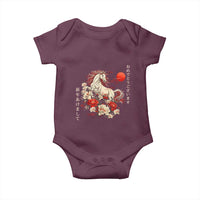Japanese New Year 2026 Baby Onesie Year Of The Horse Botan Flower - Wonder Print Shop