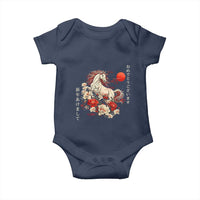 Japanese New Year 2026 Baby Onesie Year Of The Horse Botan Flower - Wonder Print Shop