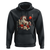 Japanese New Year 2026 Hoodie Year Of The Horse Botan Flower - Wonder Print Shop