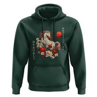Japanese New Year 2026 Hoodie Year Of The Horse Botan Flower - Wonder Print Shop